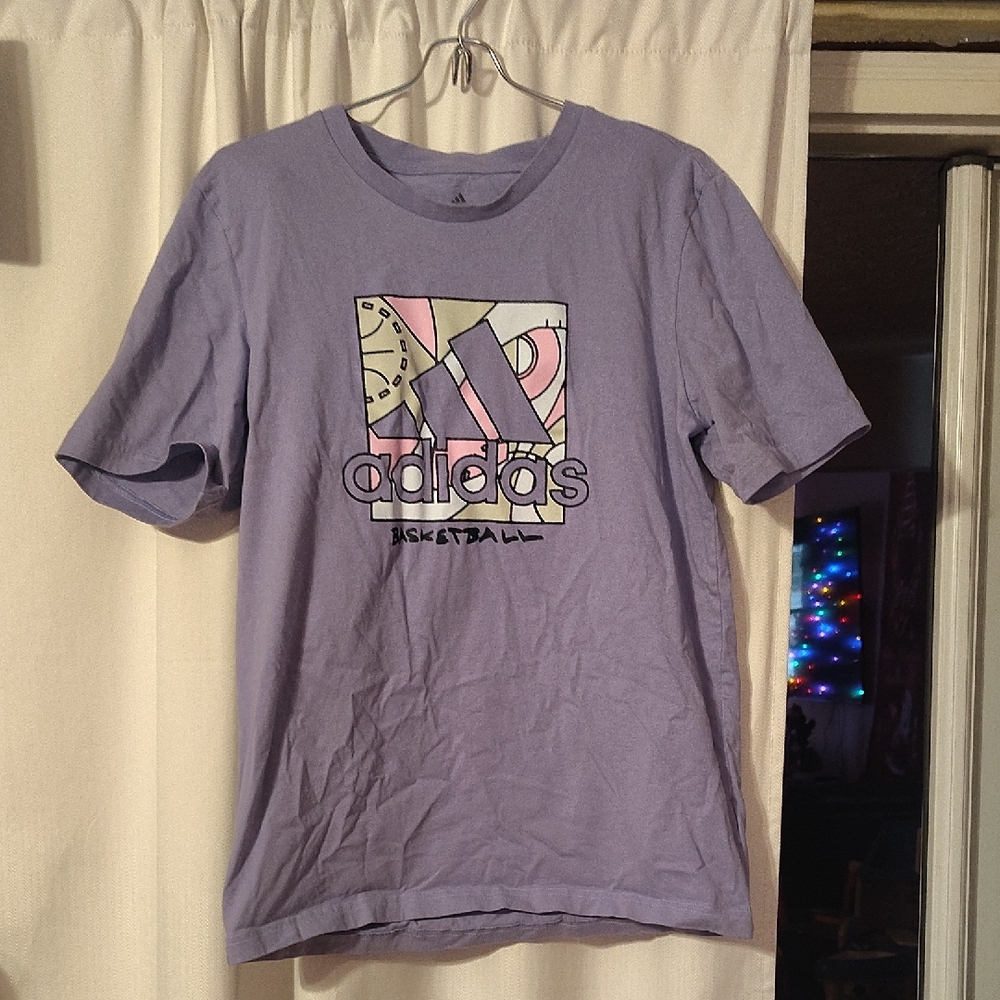 Adidas Lavender Tee with Graphic Design